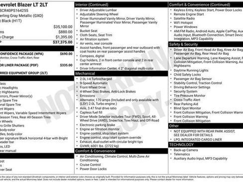 Certified 2023 Chevrolet Blazer LT w/ Driver Confidence Package image 35