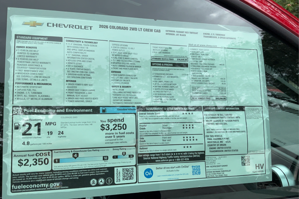 New 2026 Chevrolet Colorado LT w/ LT Convenience Package RWD image 24
