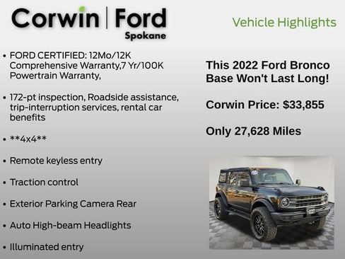 Certified 2022 Ford Bronco Base image 7