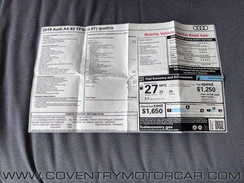 Used 2019 Audi A4 2.0T Premium Plus w/ Premium Plus Package image 18