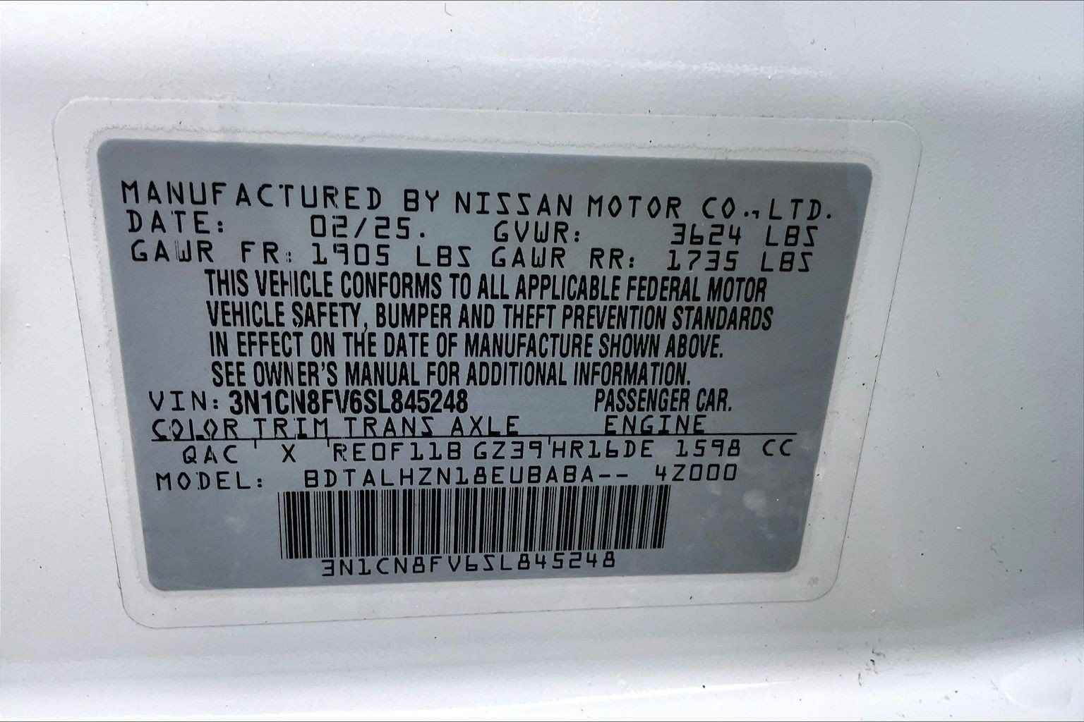 Used 2025 Nissan Versa SR w/ Trunk Package FWD image 36