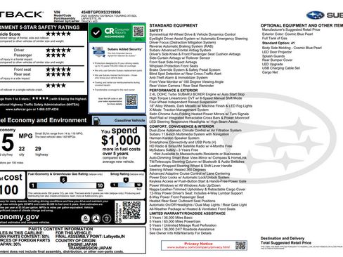 Used 2025 Subaru Outback Touring XT AWD/4WD image 3