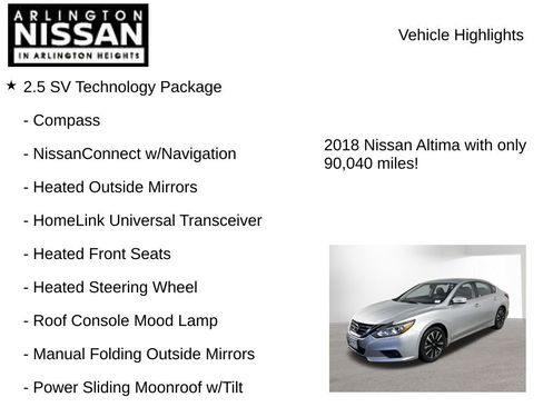 Used 2018 Nissan Altima 2.5 SV w/ 2.5 SV Technology Package image 8