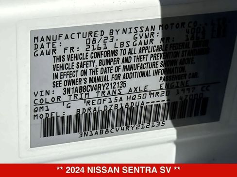 Used 2024 Nissan Sentra SV FWD image 24