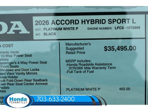 New 2026 Honda Accord Hybrid Sport-L FWD image 37