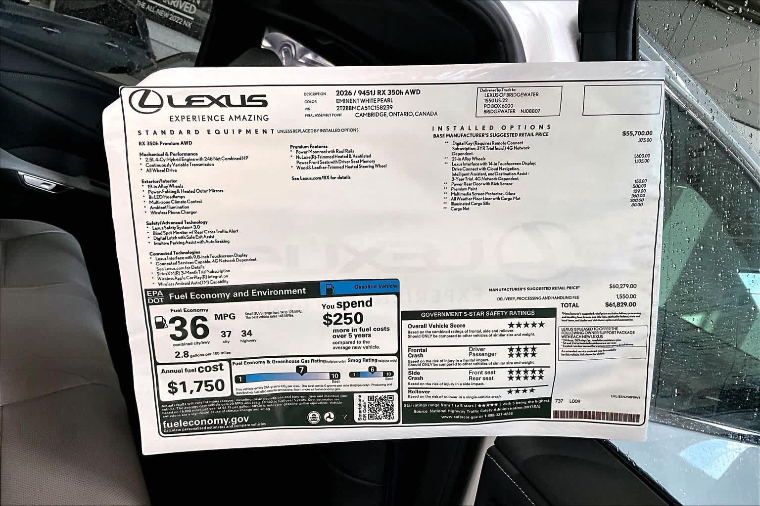 New 2026 Lexus RX 350h AWD/4WD image 14