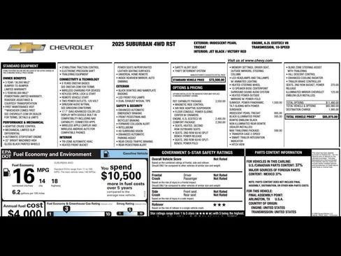 Used 2025 Chevrolet Suburban RST w/ RST Capability Package AWD/4WD image 3