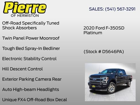 Used 2020 Ford F350 Platinum w/ FX4 Off-Road Package AWD/4WD image 12