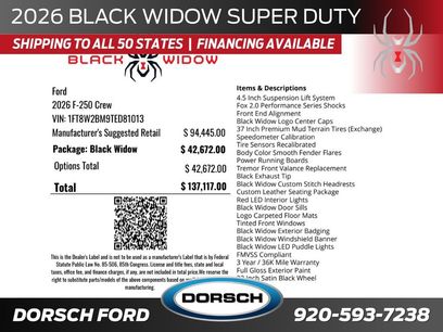 New 2026 Ford F250 Lariat w/ Black Appearance Package