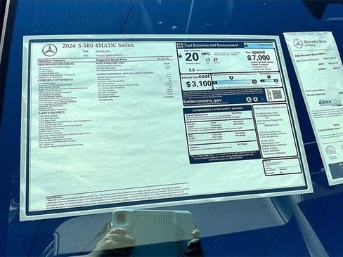 New 2026 Mercedes-Benz S 580 4MATIC Sedan image 17