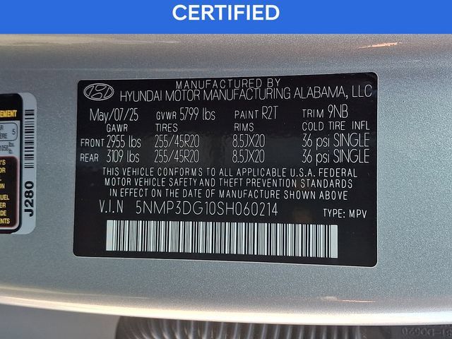 Certified 2025 Hyundai Santa Fe Limited AWD/4WD image 28