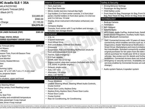 Used 2019 GMC Acadia SLE w/ LPO, Floor Liner Package FWD image 6