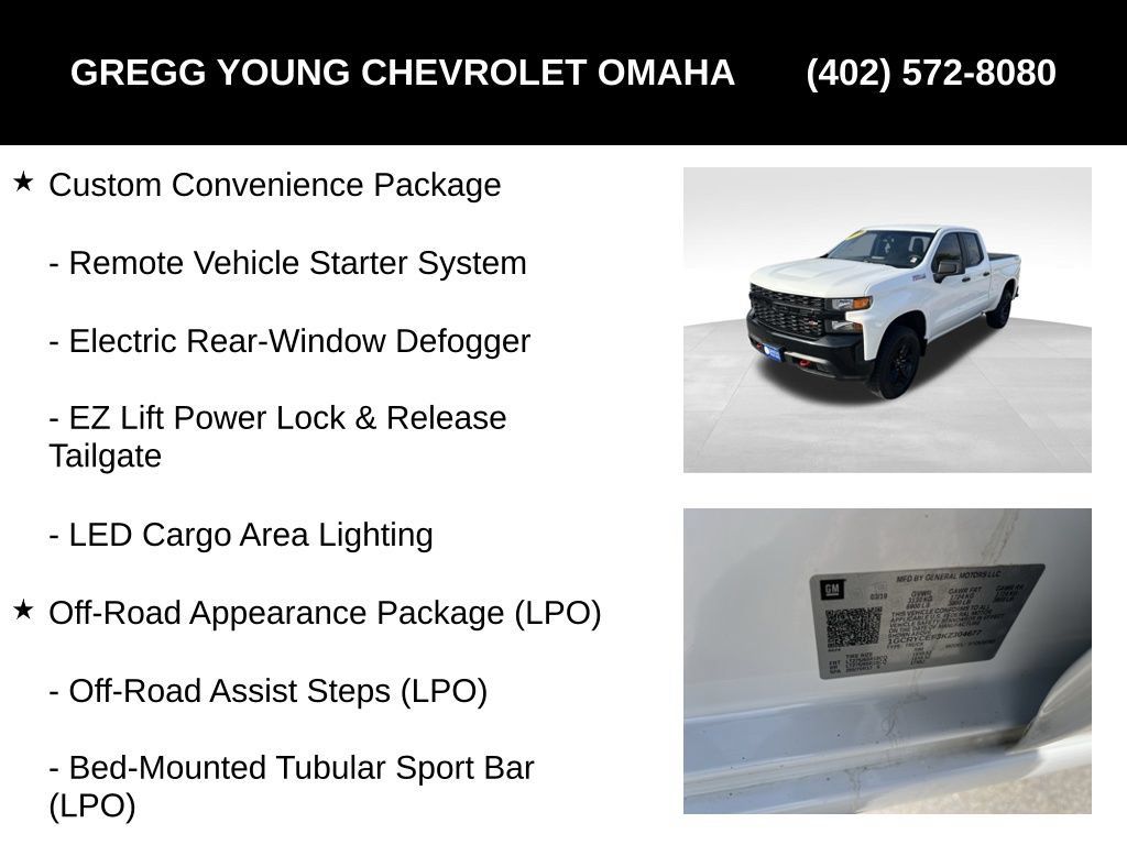 Used 2019 Chevrolet Silverado 1500 Custom Trail Boss w/ Custom Convenience Package AWD/4WD image 7