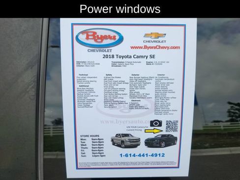 Used 2018 Toyota Camry SE w/ Moonroof Package FWD image 13