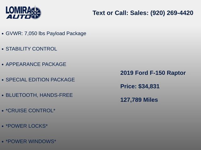 Used 2019 Ford F150 Raptor w/ Equipment Group 802A Luxury AWD/4WD image 10