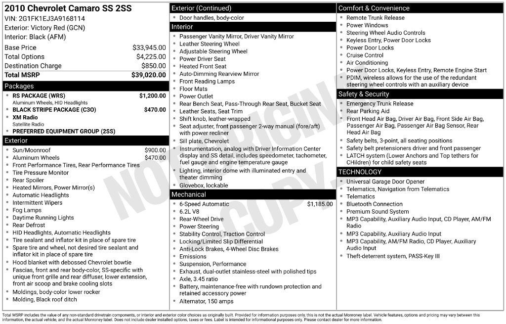 Used 2010 Chevrolet Camaro SS w/ RS Package RWD image 41