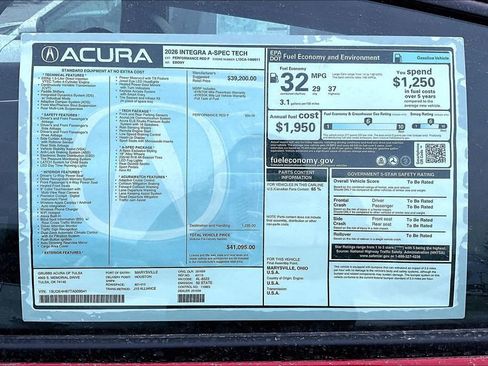 New 2026 Acura Integra A-Spec FWD image 40