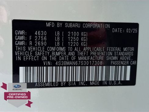 Certified 2025 Subaru Legacy Limited image 33