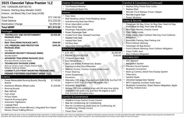 Used 2025 Chevrolet Tahoe Premier AWD/4WD image 20