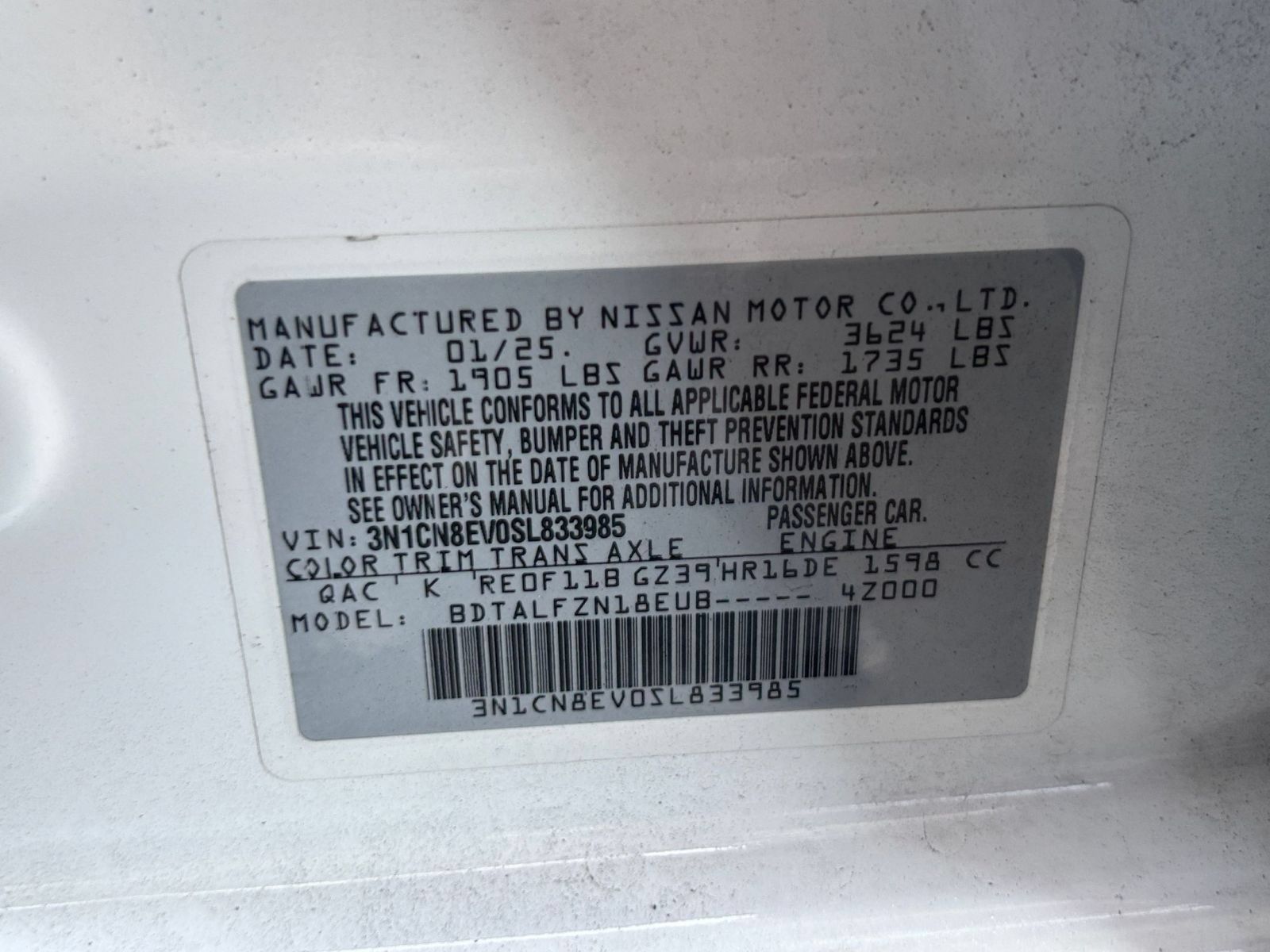 Used 2025 Nissan Versa SV FWD image 26