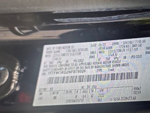 Used 2022 Ford F150 Raptor AWD/4WD image 9