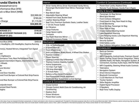 Used 2023 Hyundai Elantra N w/ Cargo Package FWD image 1