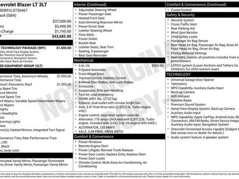 Used 2020 Chevrolet Blazer LT w/ Sound & Technology Package FWD image 9