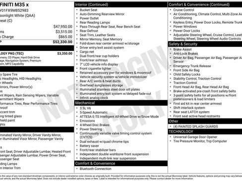 Used 2009 INFINITI M35 x w/ Technology Pkg image 38