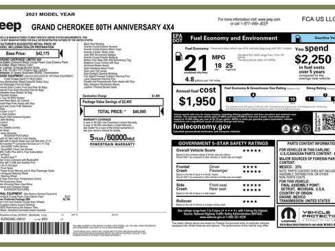 Used 2021 Jeep Grand Cherokee Limited w/ Quick Order Package 28K 80th AWD/4WD image 62