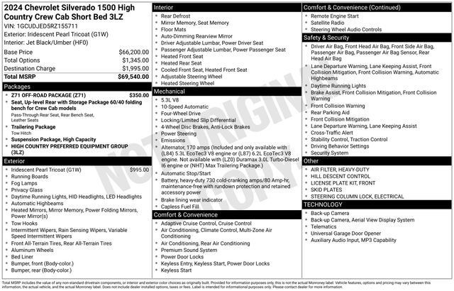 Certified 2024 Chevrolet Silverado 1500 High Country w/ Z71 Off-Road Package AWD/4WD image 30