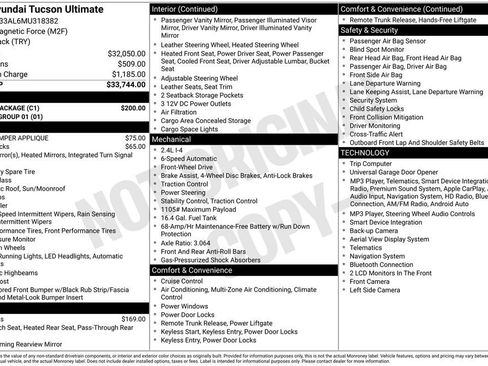 Used 2021 Hyundai Tucson Ultimate w/ Cargo Package FWD image 3