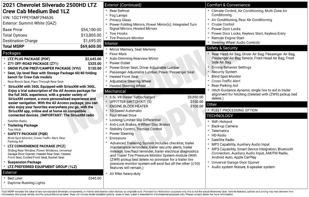 Used 2021 Chevrolet Silverado 2500 LTZ w/ LTZ Plus Package AWD/4WD image 5