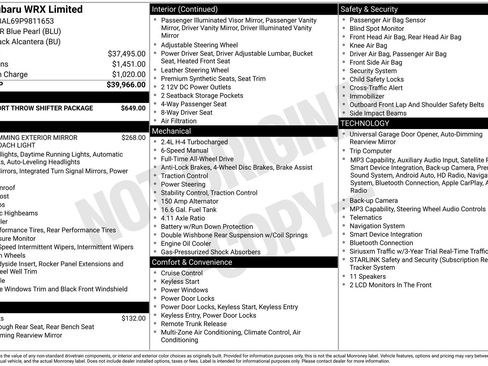 Certified 2023 Subaru WRX Limited AWD/4WD image 32