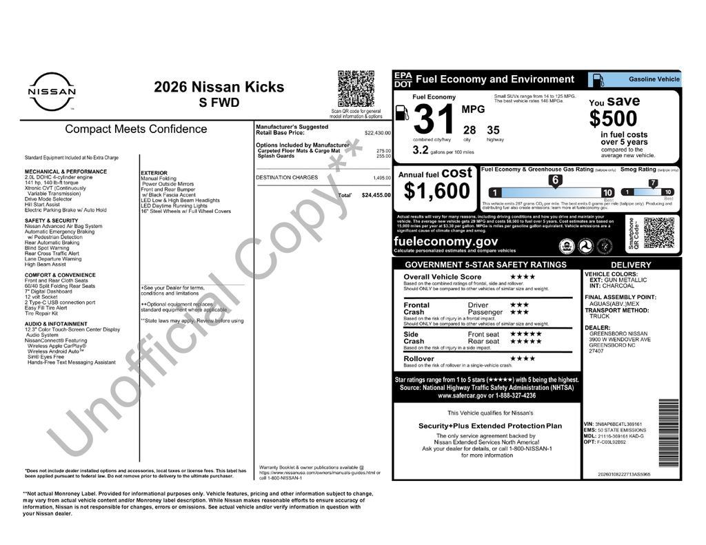 Certified 2026 Nissan Kicks S FWD image 31