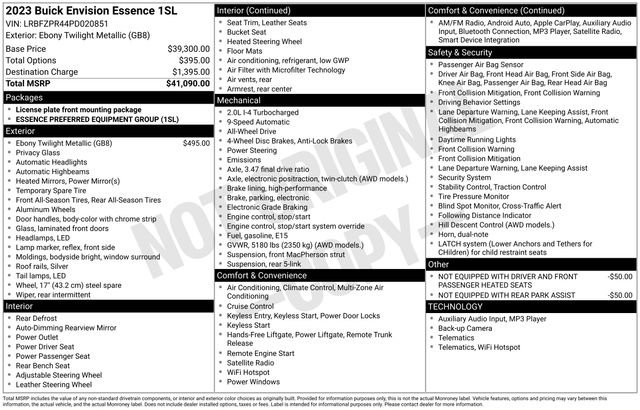 Certified 2023 Buick Envision Essence AWD/4WD image 23