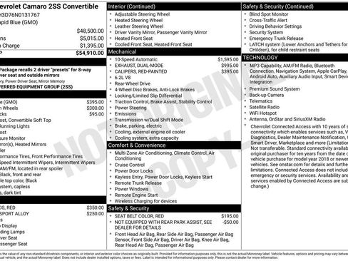 Used 2022 Chevrolet Camaro SS RWD image 31