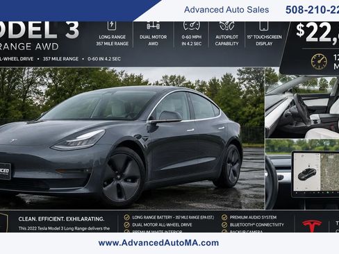 Used 2022 Tesla Model 3 Long Range AWD/4WD image 1