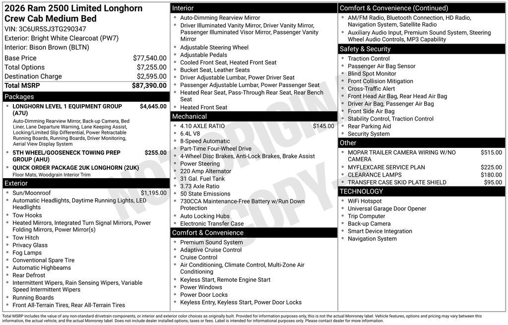New 2026 RAM 2500 Limited AWD/4WD image 7