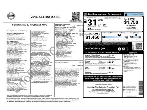 Used 2016 Nissan Altima 2.5 SL w/ 2.5 Technology w/LED Package image 7