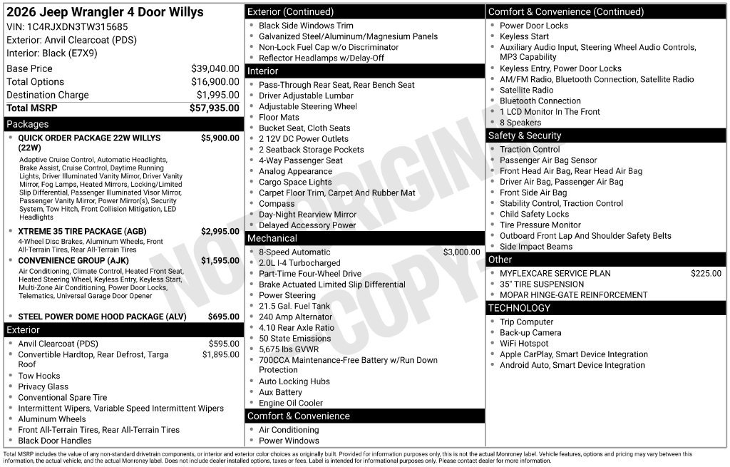 New 2026 Jeep Wrangler Unlimited Sport AWD/4WD image 6