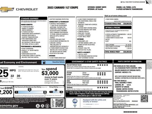 Used 2023 Chevrolet Camaro LT RWD image 6