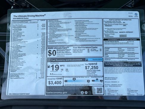 Used 2024 BMW M3 w/ M Carbon Exterior Package RWD image 46