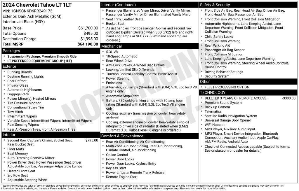 Used 2024 Chevrolet Tahoe LT RWD image 36