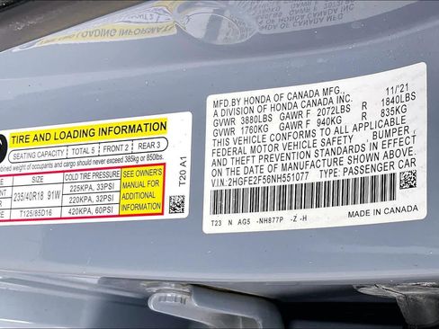 Used 2022 Honda Civic Sport image 29