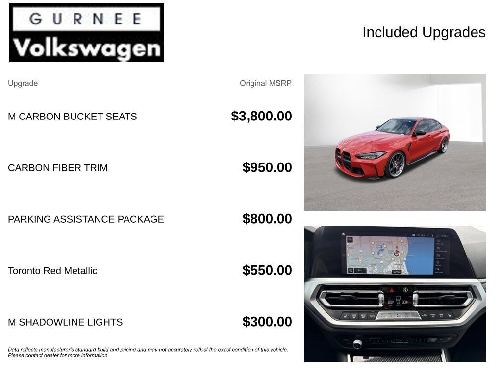 Used 2021 BMW M3 Competition w/ Parking Assistance Package RWD image 4