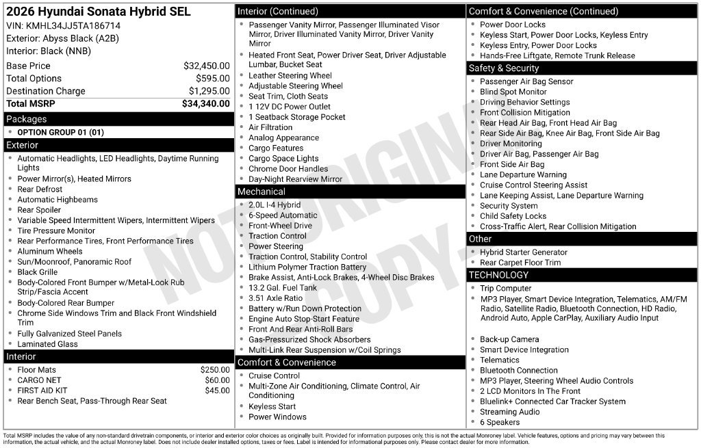 New 2026 Hyundai Sonata SEL FWD image 6