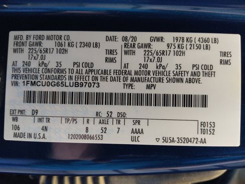 Used 2020 Ford Escape SE FWD image 33