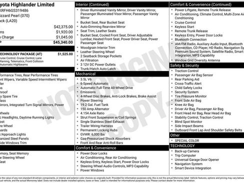 Used 2016 Toyota Highlander Limited w/ Driver Technology Package AWD/4WD image 5