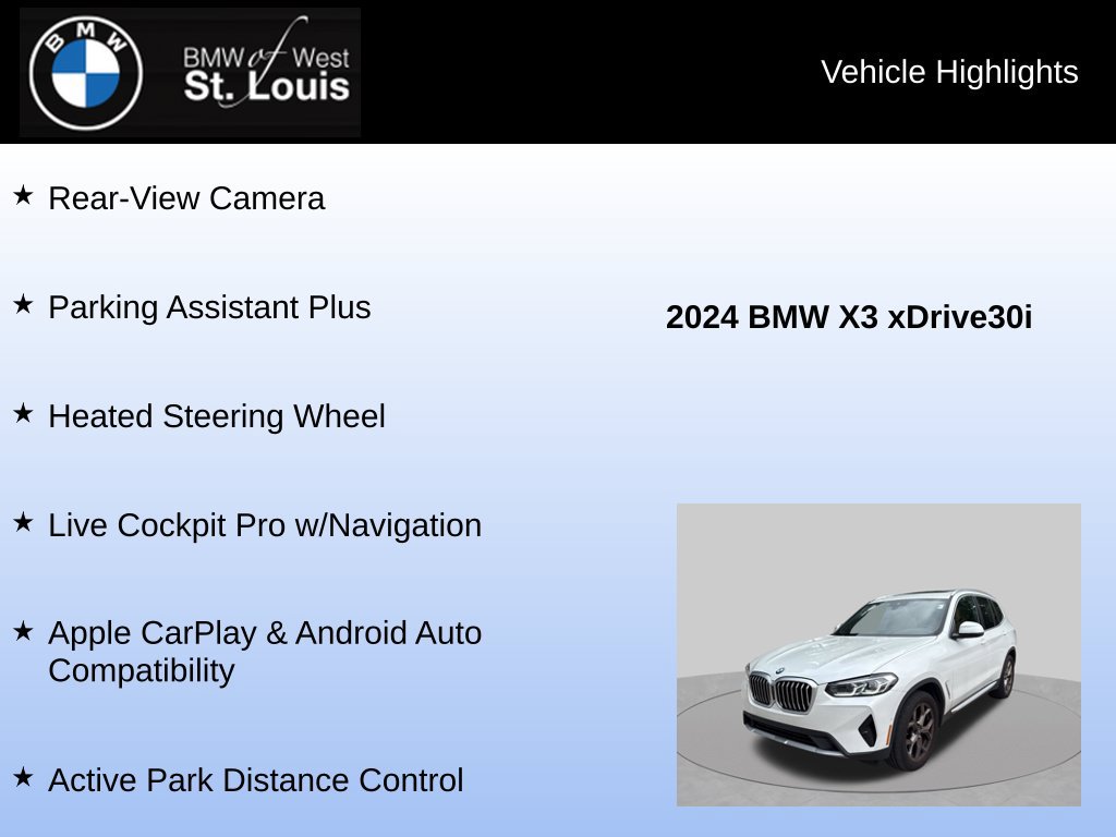 Used 2024 BMW X3 xDrive30i w/ Premium Package AWD/4WD image 16