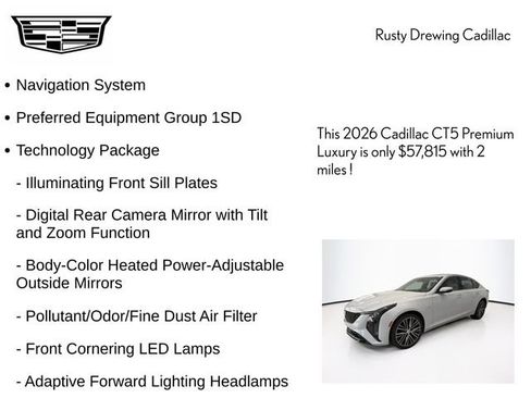 New 2026 Cadillac CT5 Premium Luxury w/ Technology Package AWD/4WD image 4